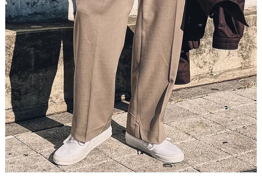 Capbrew - Hoge taille effen rechte broek