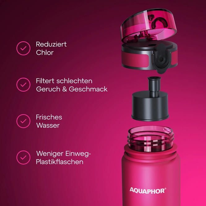 AQUAPHOR - City Filterflasche - 0,5 L - pink