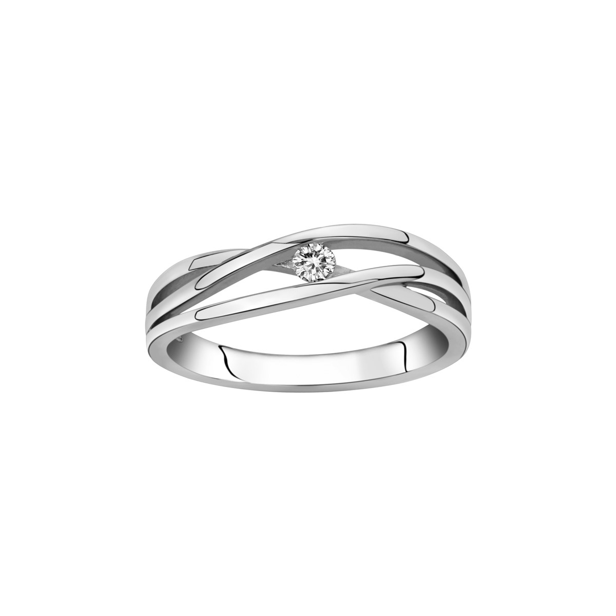 Bague de fiançailles en Argent avec oxyde de zirconium blanc