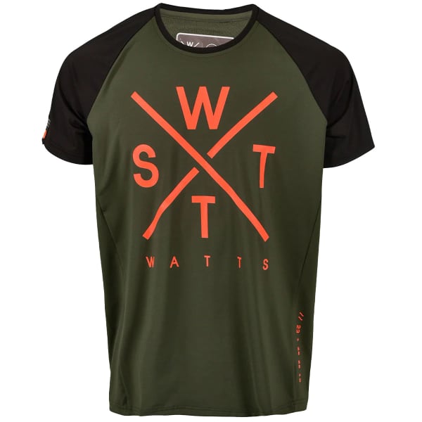 T-shirt running WATTS FASTWO TEC TEE GREEN/MUSTARD
