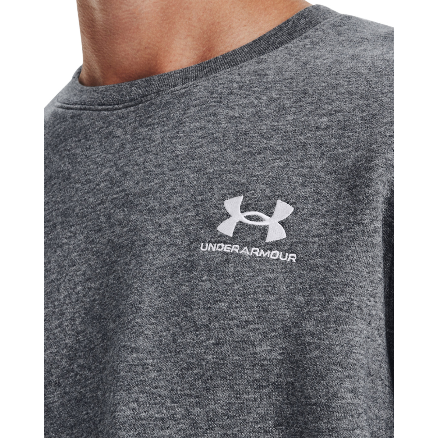 Under Armour Essential Fleece Crew Trainingspak Grijs Wit