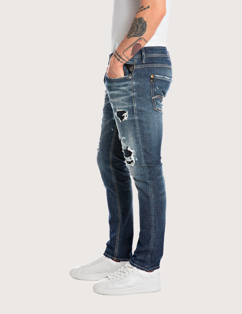 REPLAY JEAN HOMME REGULAR SLIM WILLBI MEDIUM BLEU M30