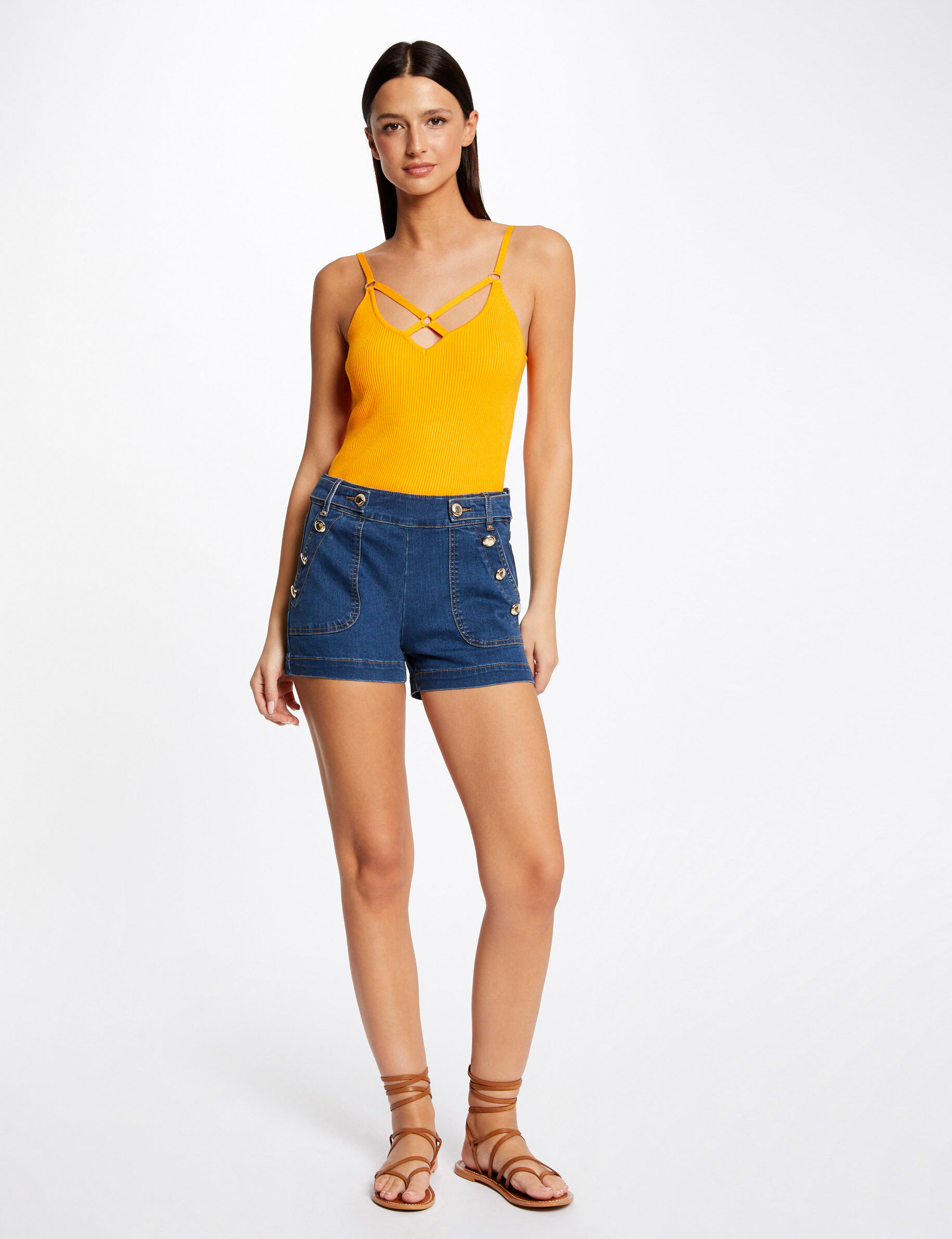 Short avec boutons jean stone femme - jean_stone