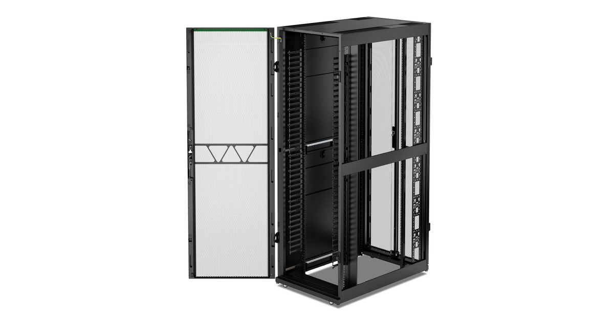 APCNetShelter SX AR3347B2, 48U server rack  (Zwart/groen, 2258H x 750B x 1200D mm, met zijpanelen)