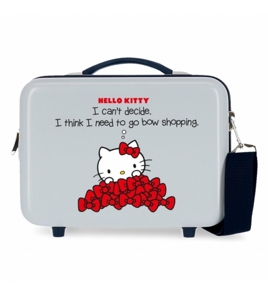 Nécessaire Joumma Bags com laço da Hello Kitty em ABS, adaptável a malas de viagem azuis - 29x21x15cm