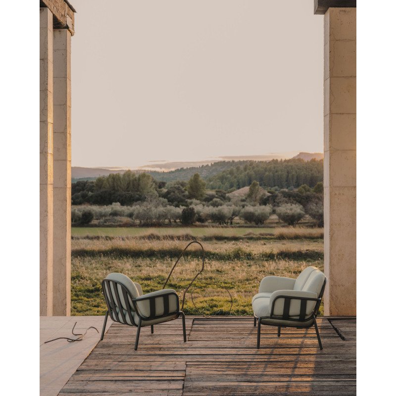 Fauteuil de jardin Joncols en aluminium finition peinture verte