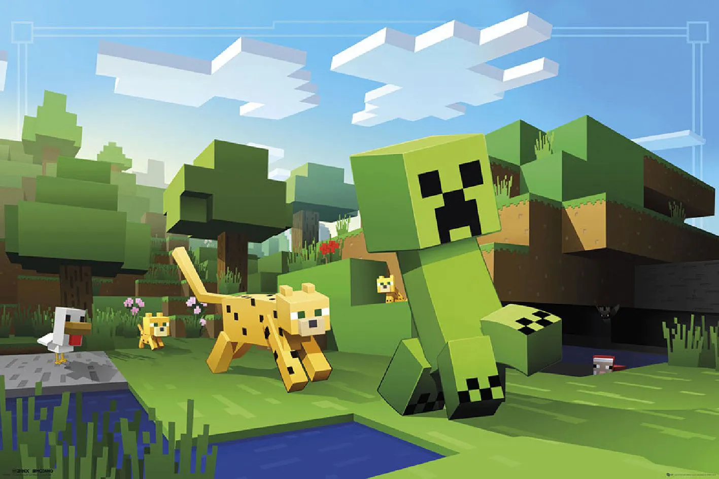 Poster Minecraft ocelot chase, 61 x 91 cm
