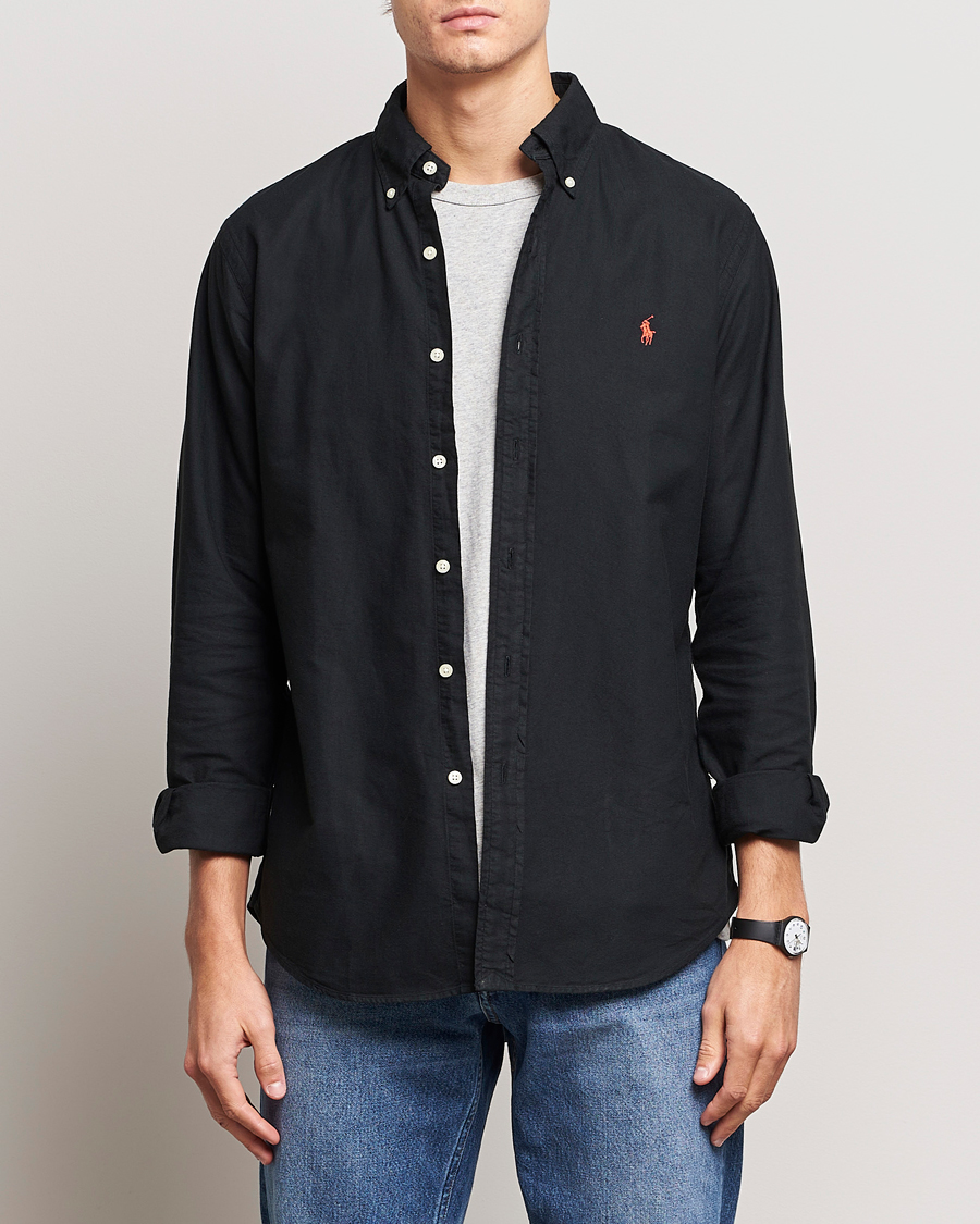 Polo Ralph Lauren Custom Fit Garment Dyed Oxford Shirt Black