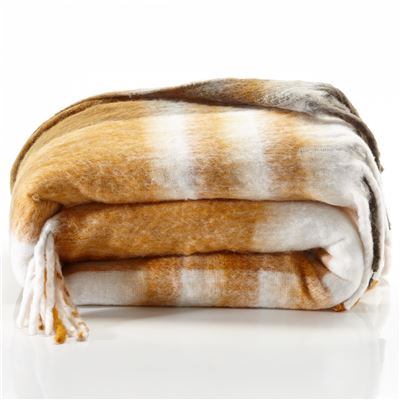 Plaid et couverture à carreaux ultradoux et duveteux - Tempéré - 360 g/m²