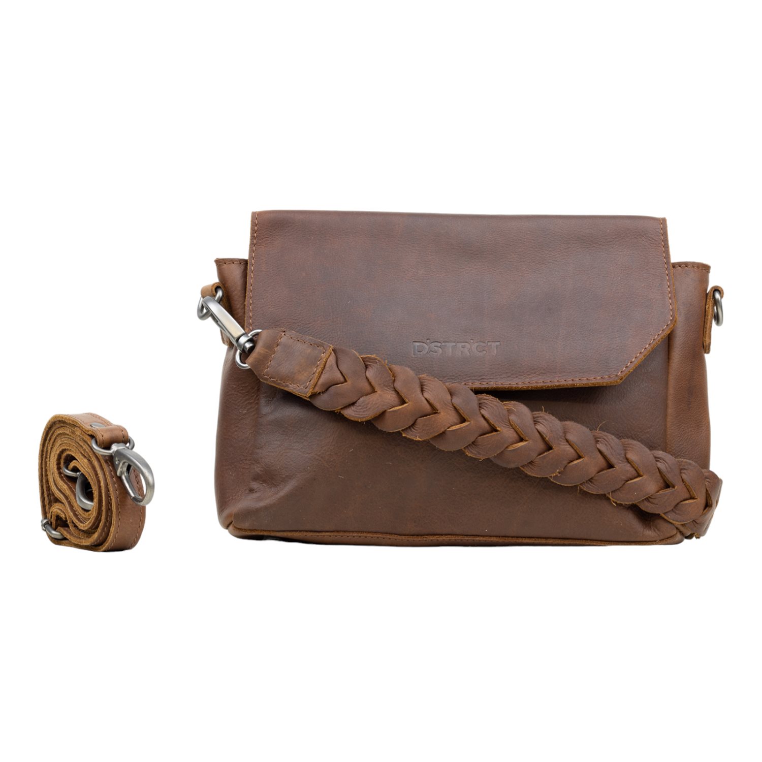 DSTRCT Preston Park Shoulder Bag Flap Bag L cognac