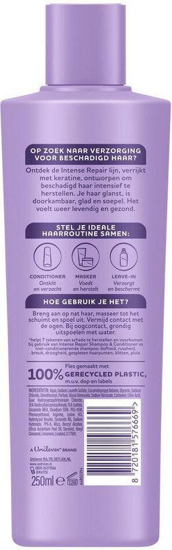 Andrélon - Intense Repair - Shampoo - 6 x 250 ml - Verrijkt met Gehyalde Keratine