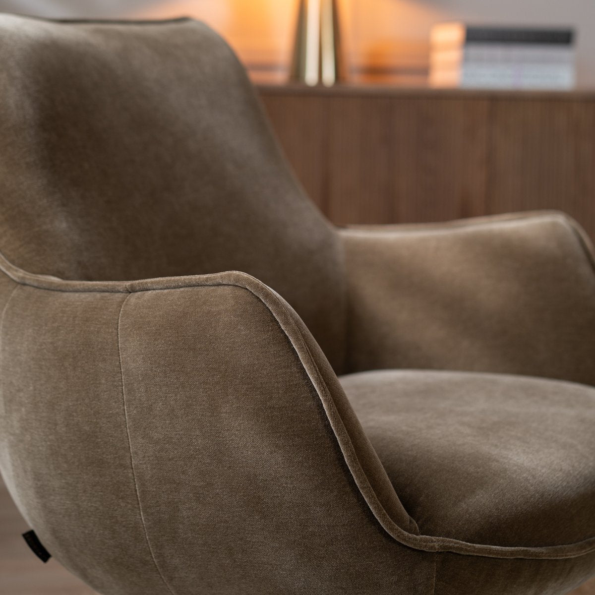 Bronx71 Fauteuil Stella draaibaar velvet bruin