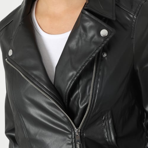 Veste Biker Crop Femme Bella Annabel Noir