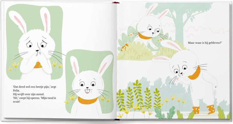 Gepersonaliseerd boek - Konijn heeft een wiebeltand - Hardcover