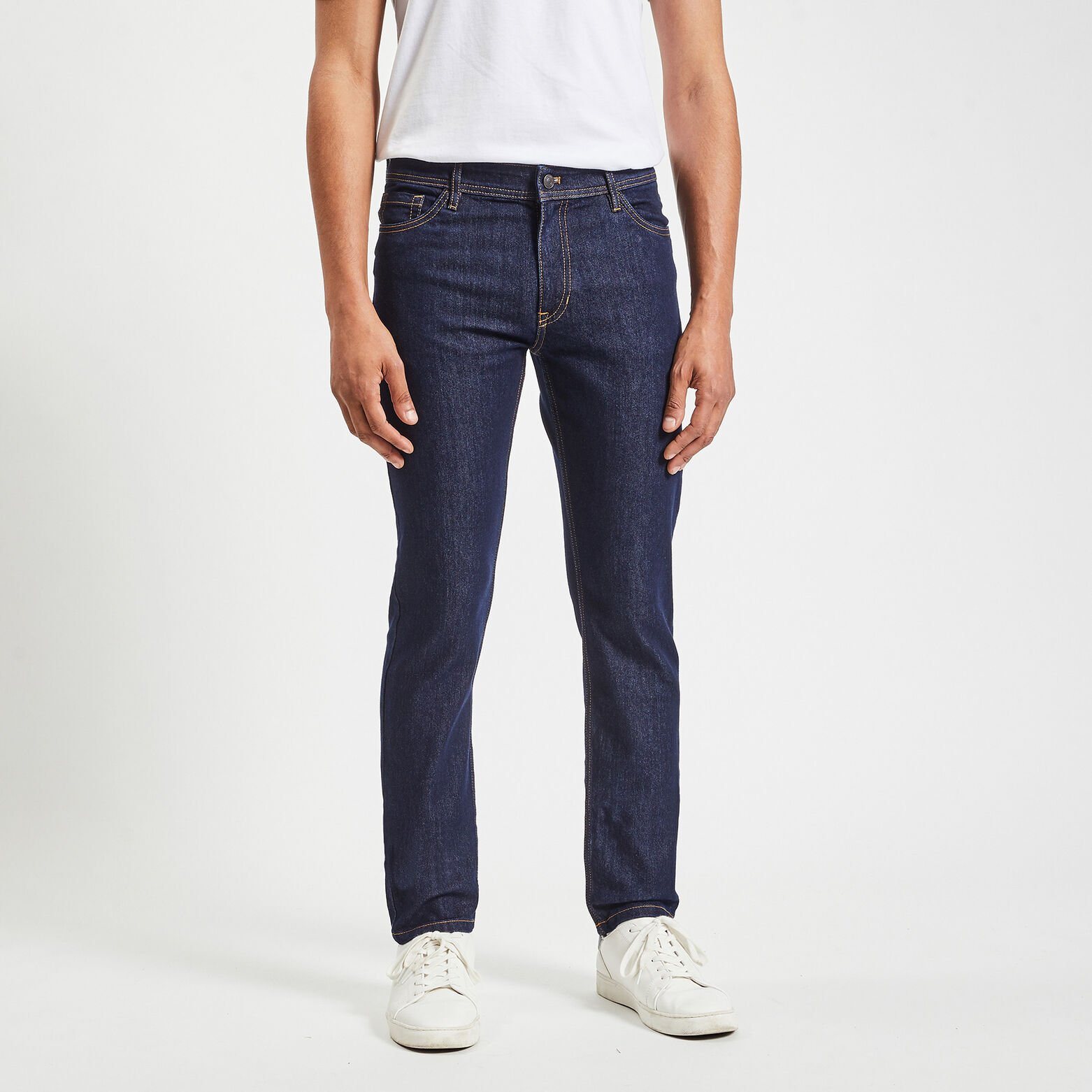 Jean straight en coton et polyester recyclés Bleu