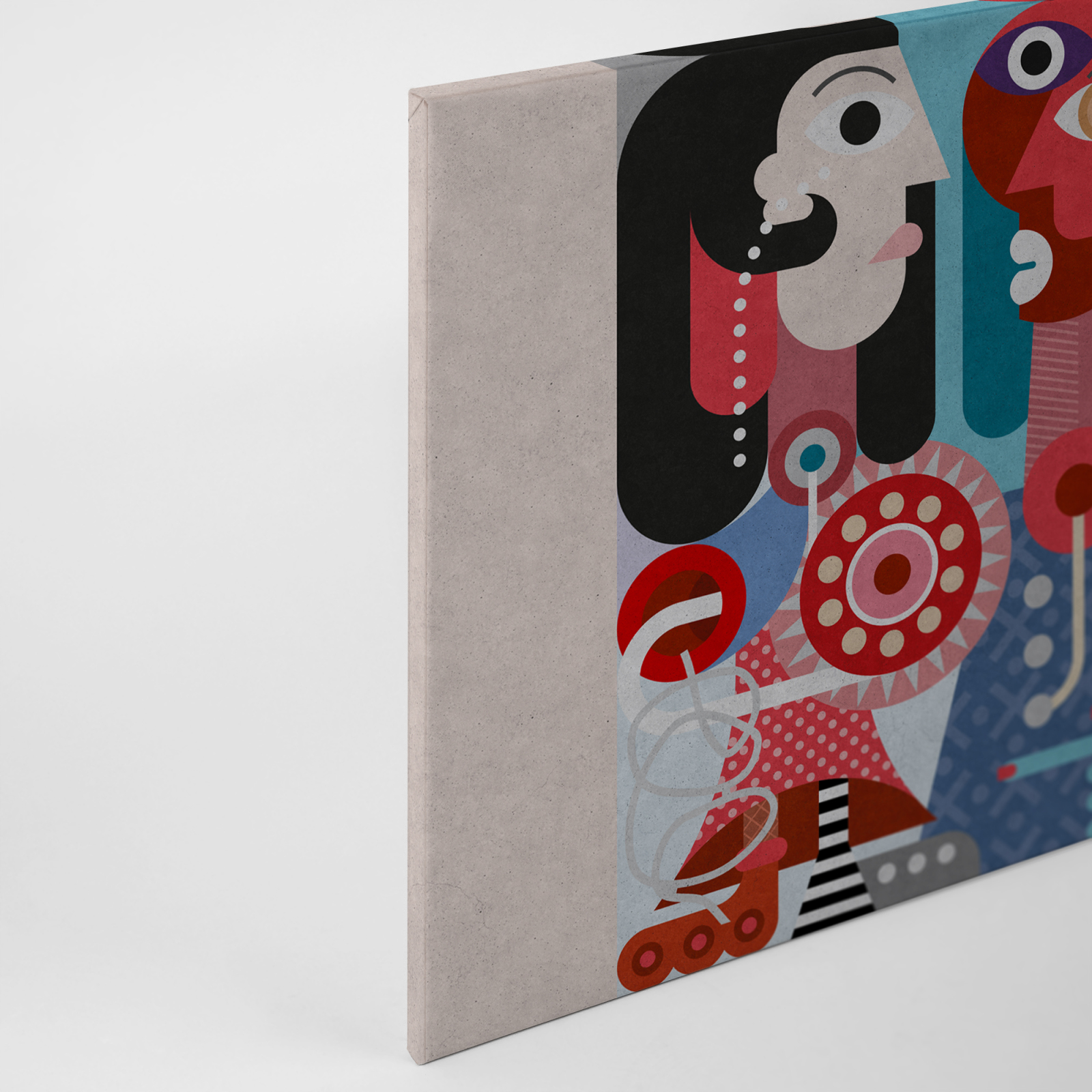 Leinwandbild PAARE - grau-rot - 90x60 cm