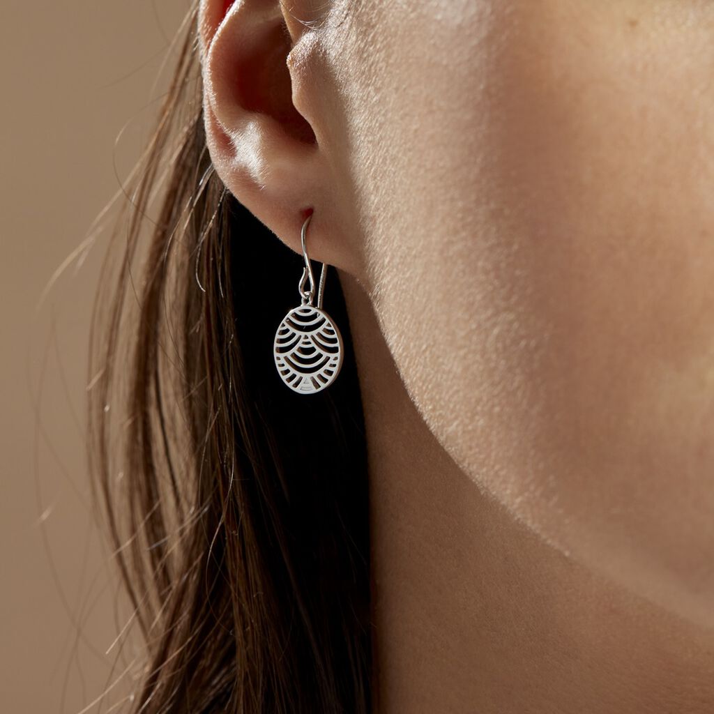 Boucles D'oreilles Pendantes Naelia Argent Blanc