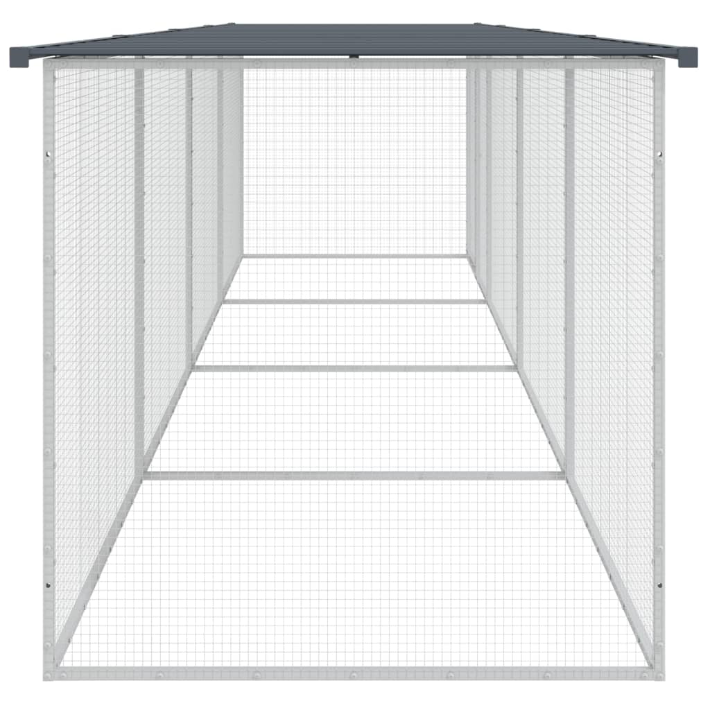 Galinheiro vidaXL com telhado de aço galvanizado, antracite, 1003x98x90 cm