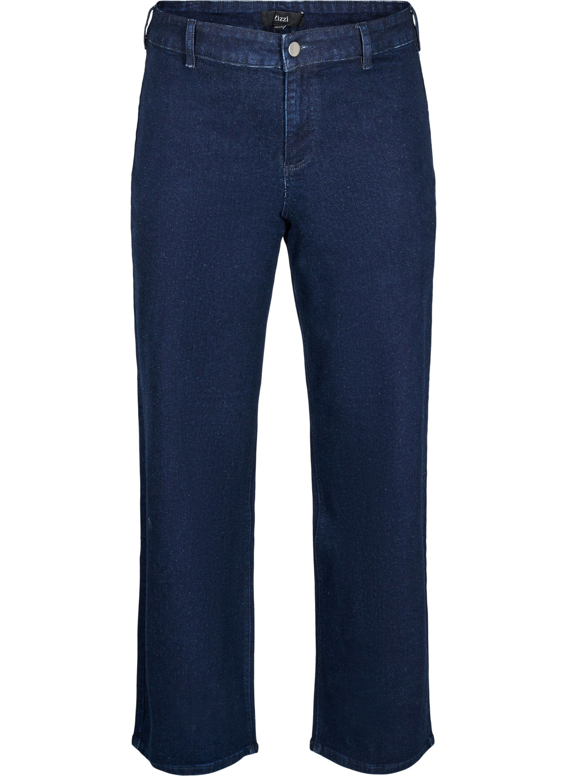 Højtaljede jeans med vide ben