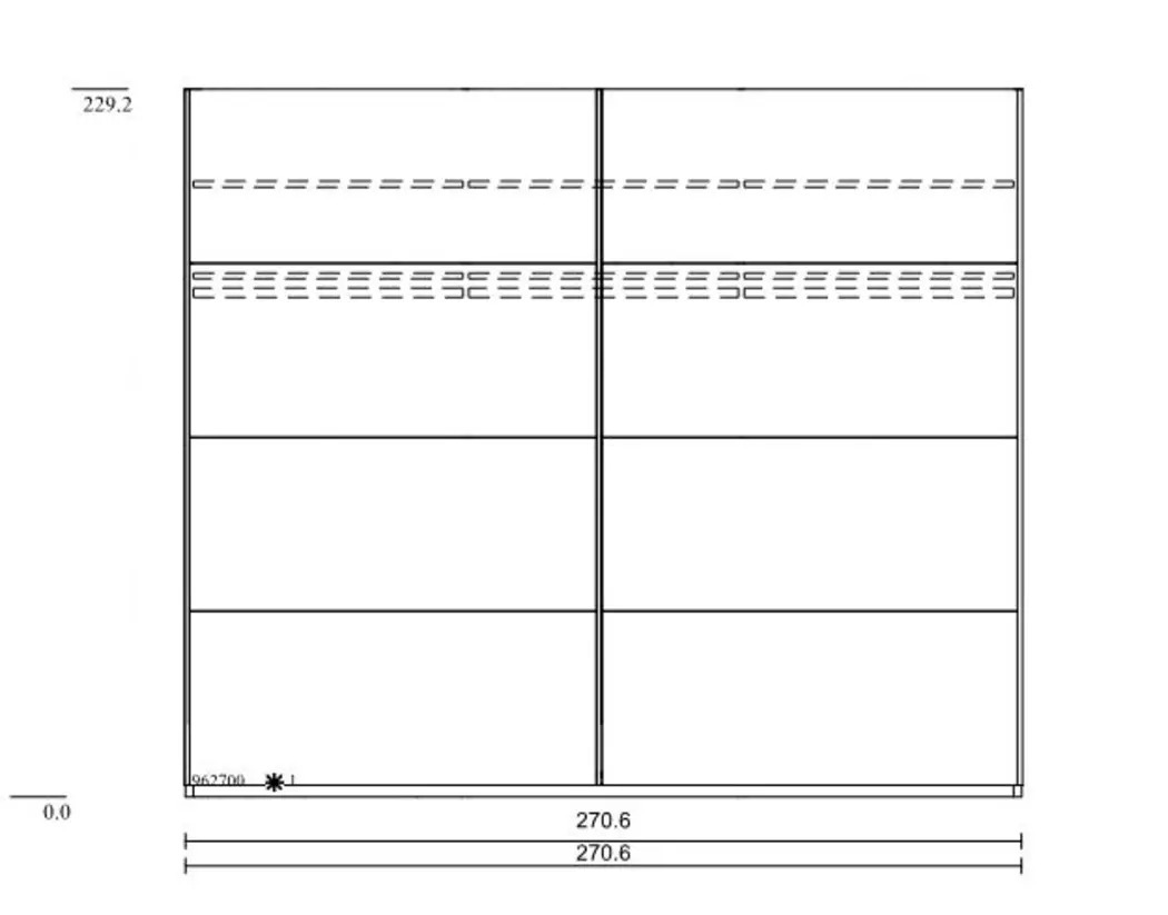 Schwebetürenschrank Multiline 270 x 230 cm
