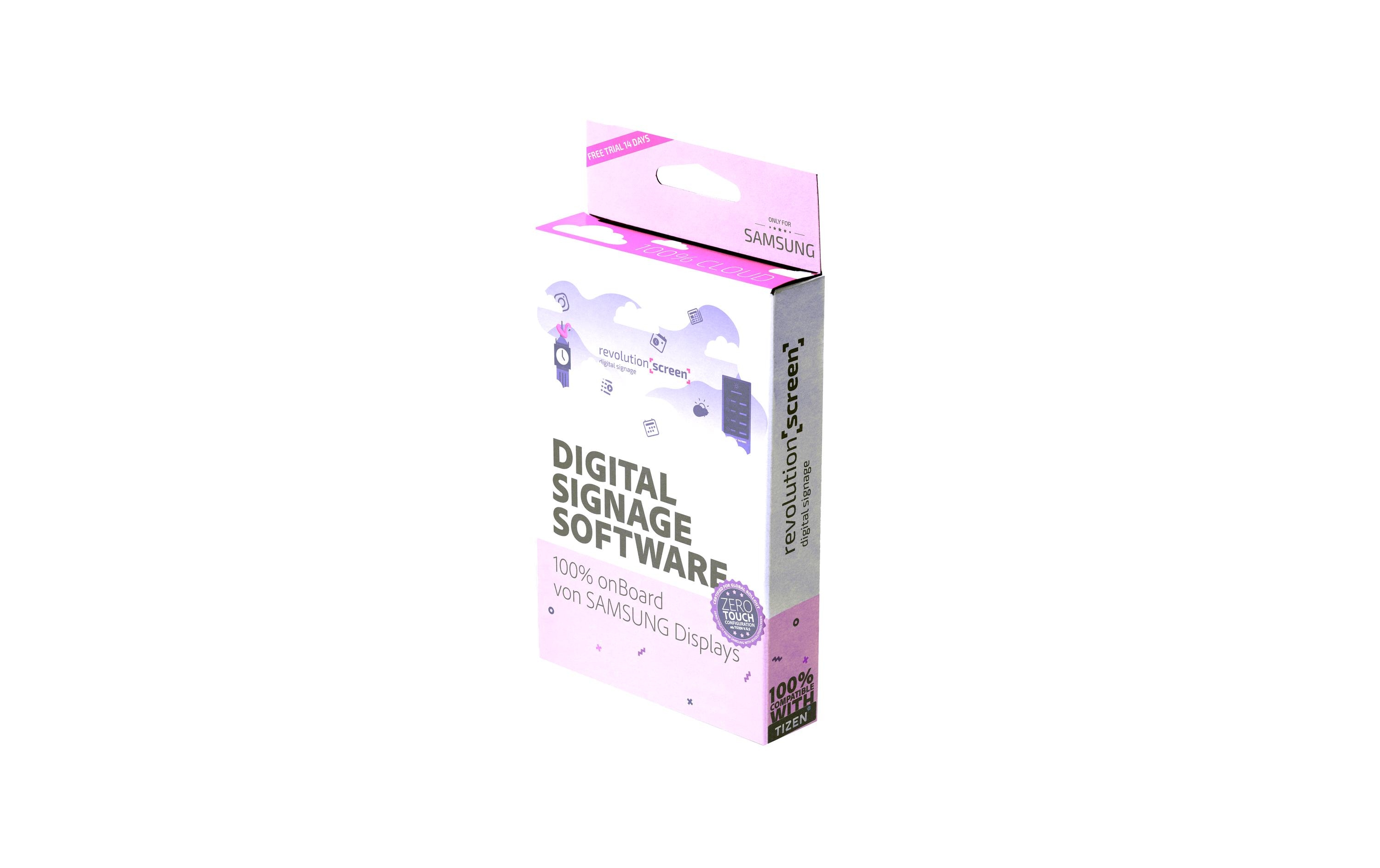 Digital Signage Software revolutionScreen Pro 1 Jahr<br>RevolutionSCREEN Digital Signage Software – Die neue und effiziente Art, digitale Displays zu bewirtschaften