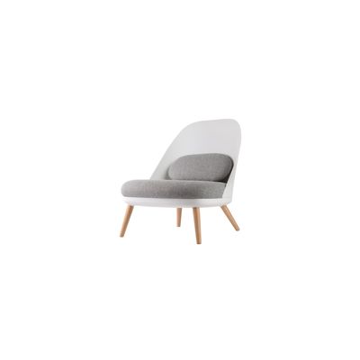 Fauteuil COCOON - Pied en hêtre massif - gris et blanc
