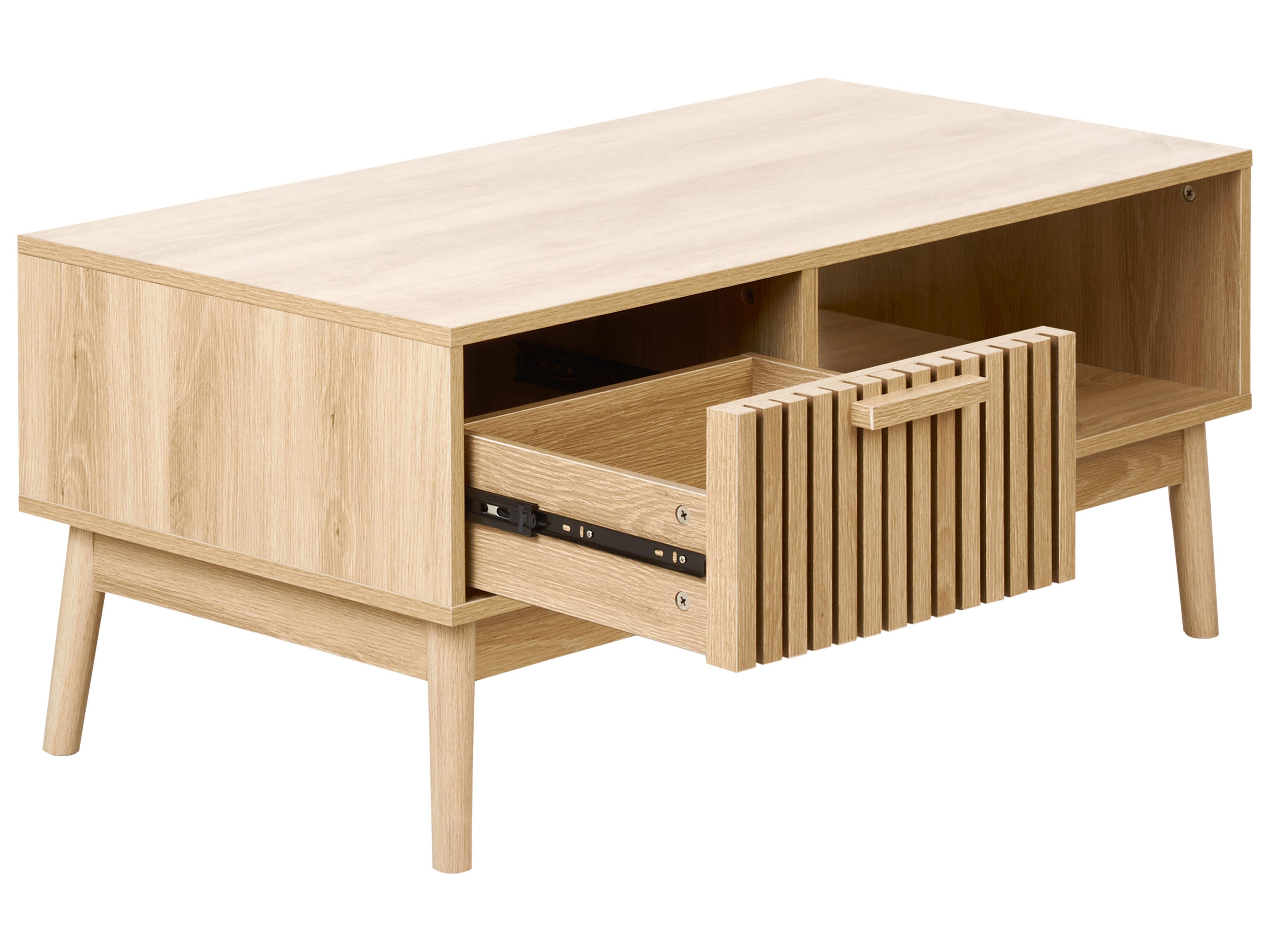 Salontafel LYNWOOD Lichtbruin met opbergruimte
