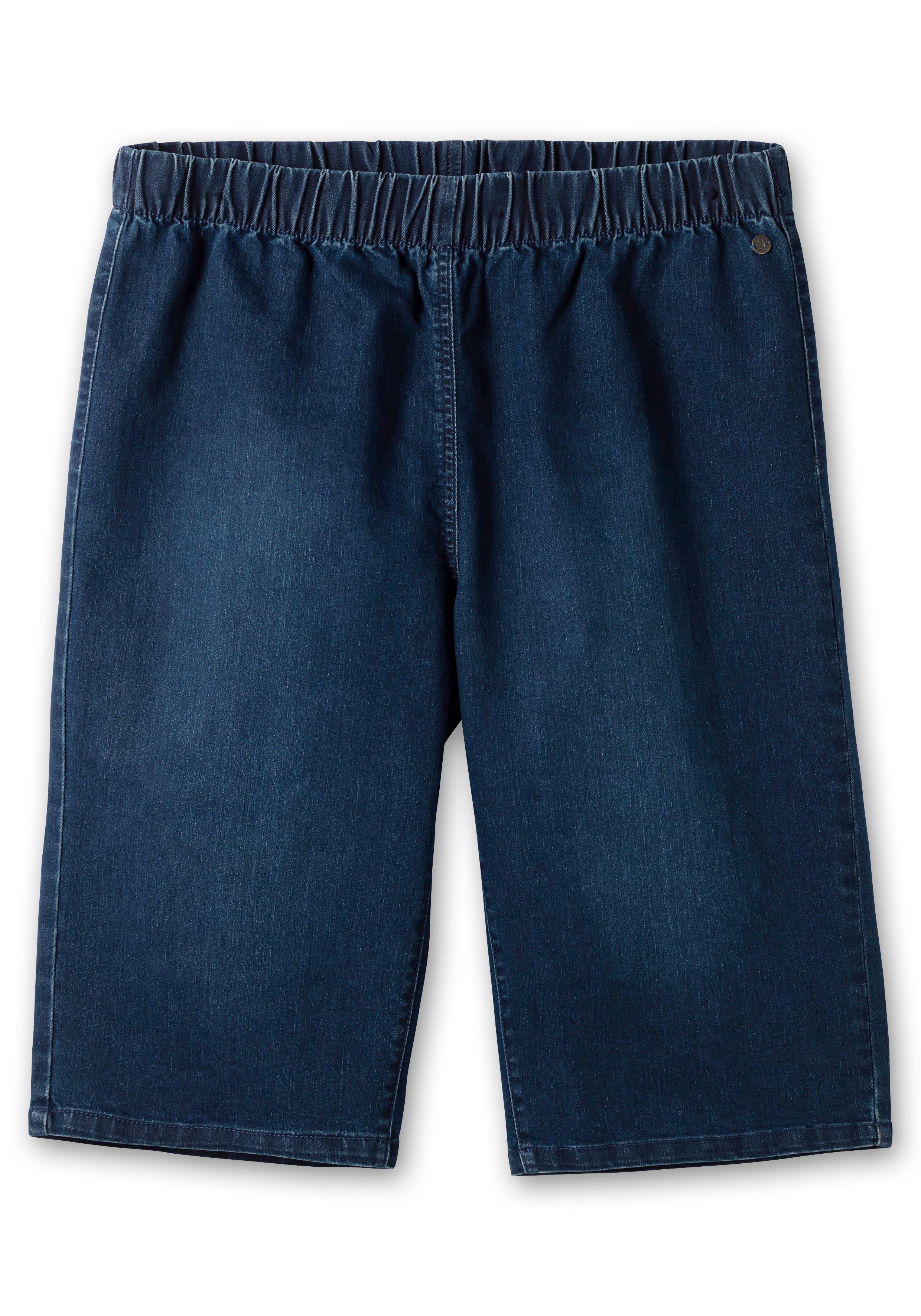 Doppelpack Jeans-Bermudas, mit Gummibund