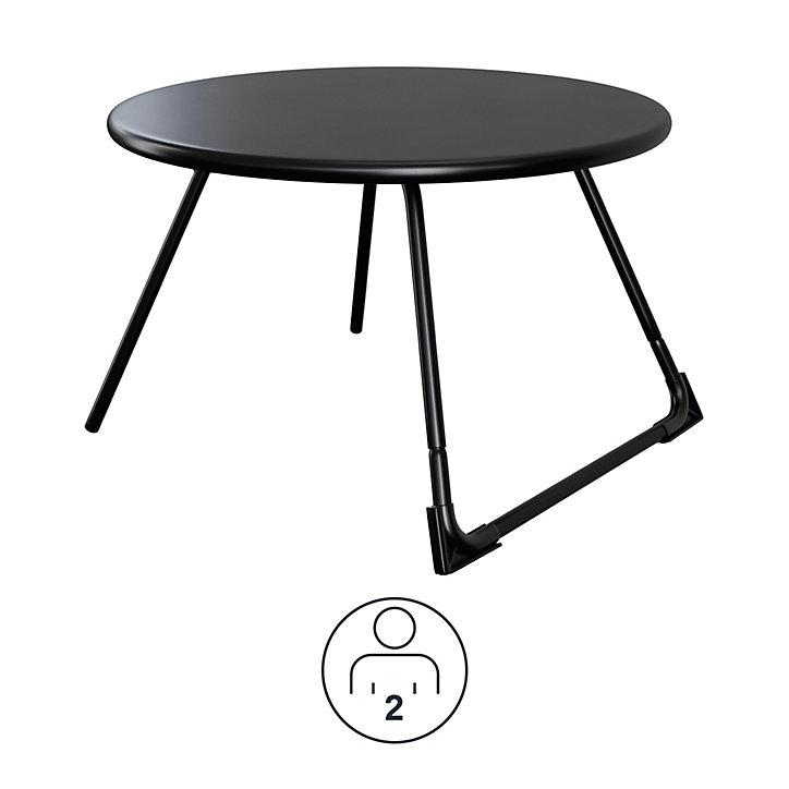 Table basse de jardin Morillo en acier coloris noir Ø.70 x H.40 cm