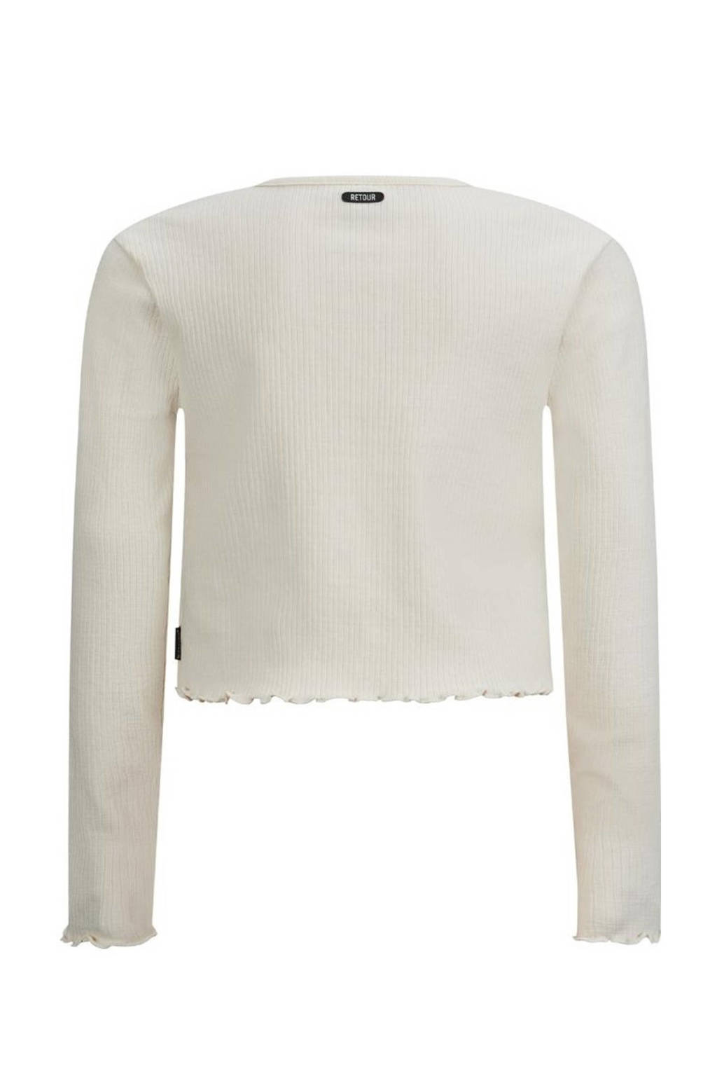 Retour Jeans longsleeve Pebbles met ruches beige