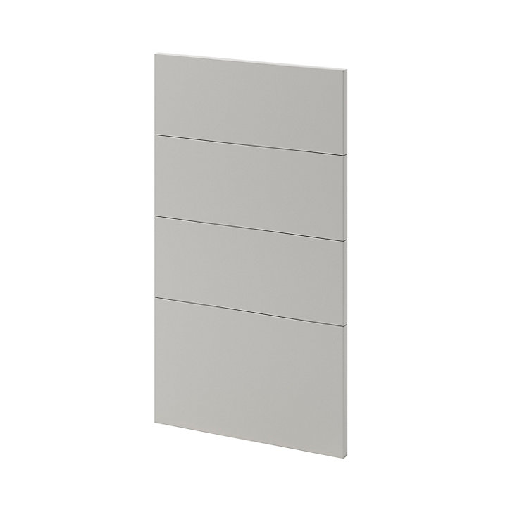 Façade de cuisine 3 tiroirs et 1 casserolier Stevia gris mat l. 40 cm x H. 72 cm GoodHome