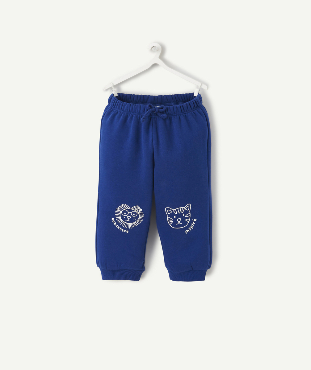 JOGGING BÉBÉ GARÇON EN FIBRES RECYCLÉES BLEU AVEC ANIMAUX