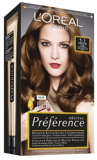 L'Oréal Paris Preference 5.3 Virgin Licht Goudbruin set