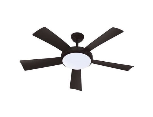 FARELEK - Ventilateur plafond Wallis noir - ventilateur de plafond ø132cm 38w + éclairage