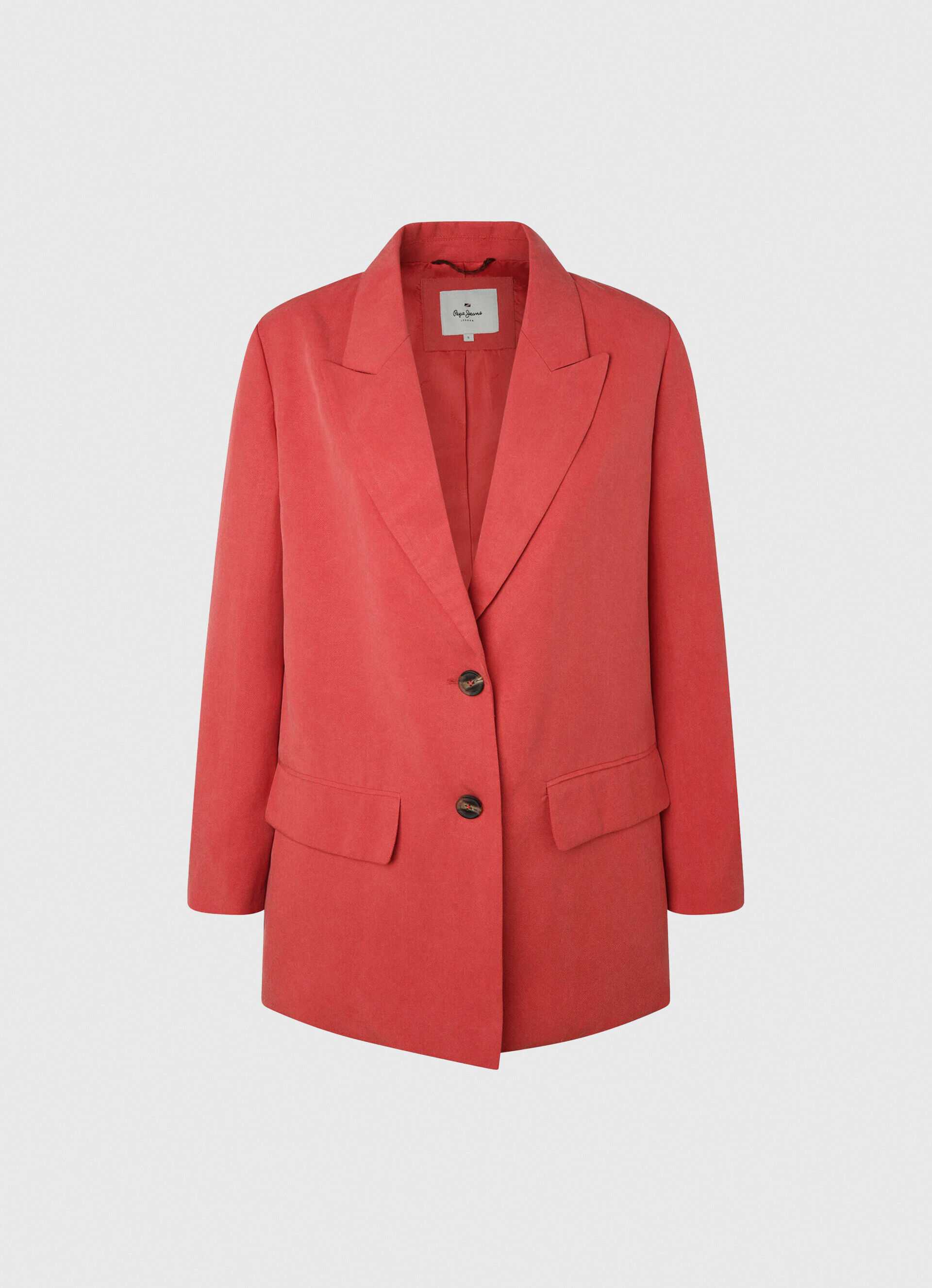 Blazer de linho com corte relaxado - vermelho estúdio