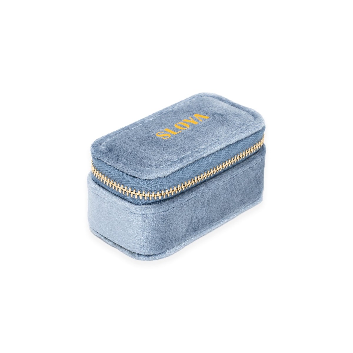Mini boîte à bijoux velours bleu horizon