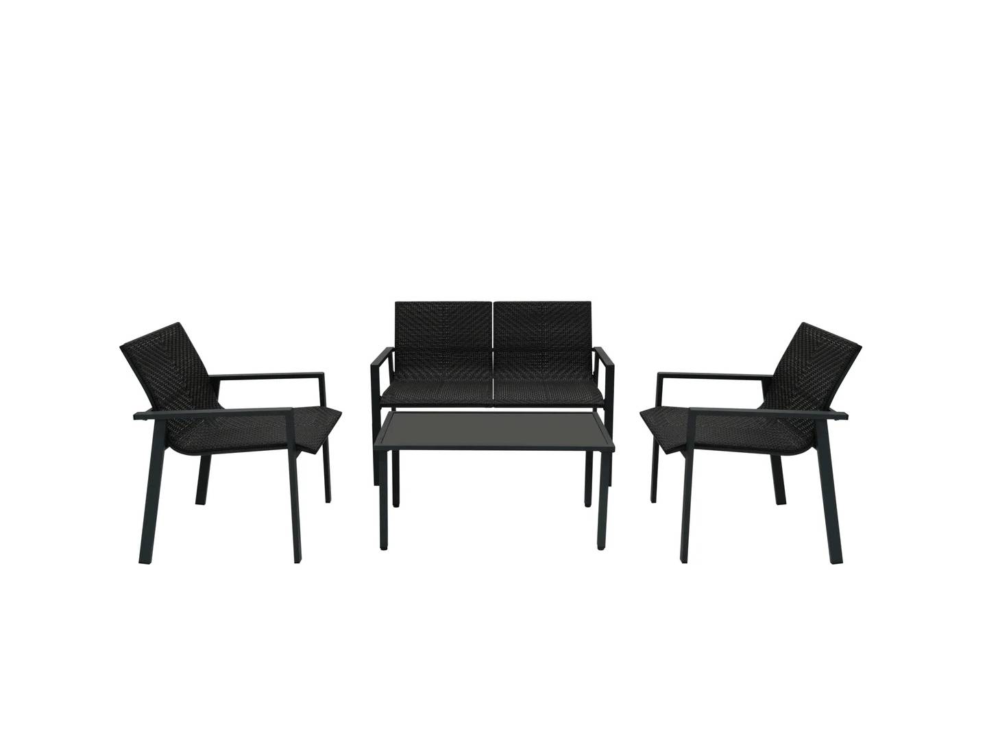 Rotan Terrasmeubilair Tuinset - Zwart