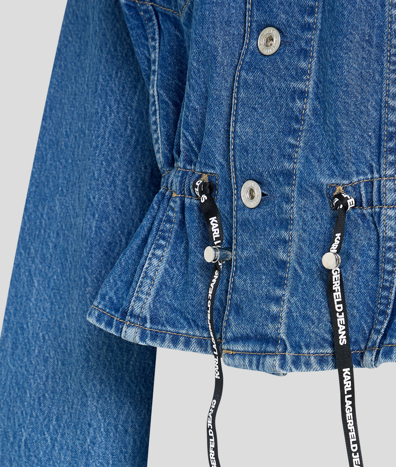 VESTE EN DENIM AVEC LIENS À LA TAILLE KLJ
