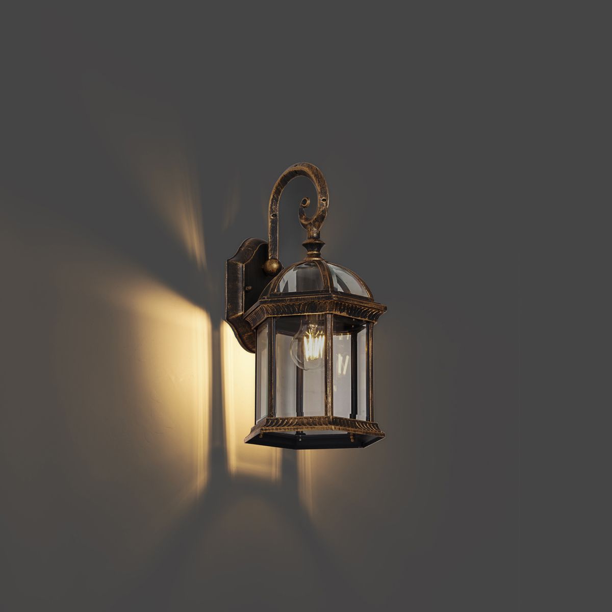 Klassieke buiten wandlamp antiek goud IP44 - Glasgow