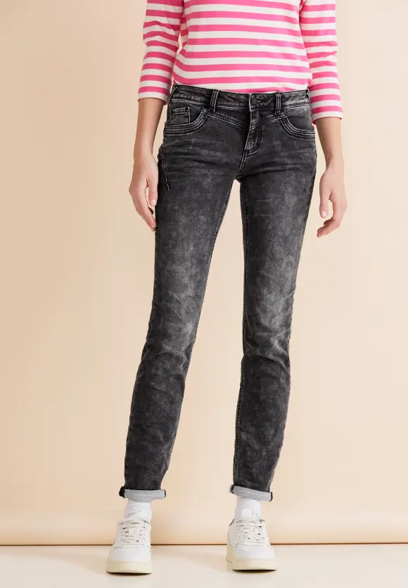 Casual Fit used Jeans - black knit washed