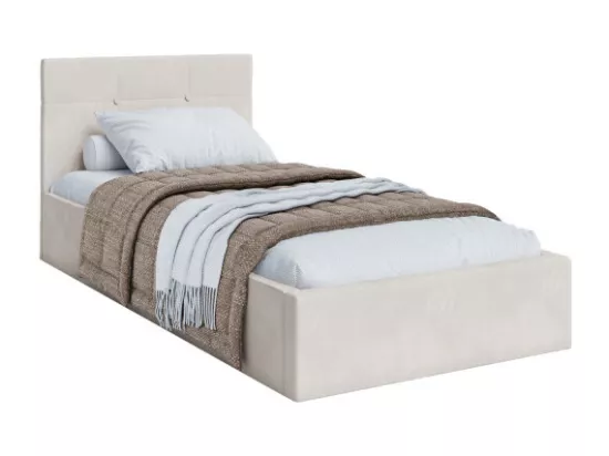 Lit coffre RINO 90 x 200 cm - Sommier inclus Beige