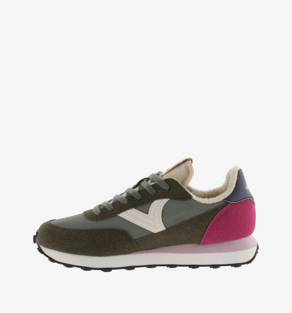 ASTRO NYLON MULTICOLORE Baskets pour femmes semelle bicolore KAKI
