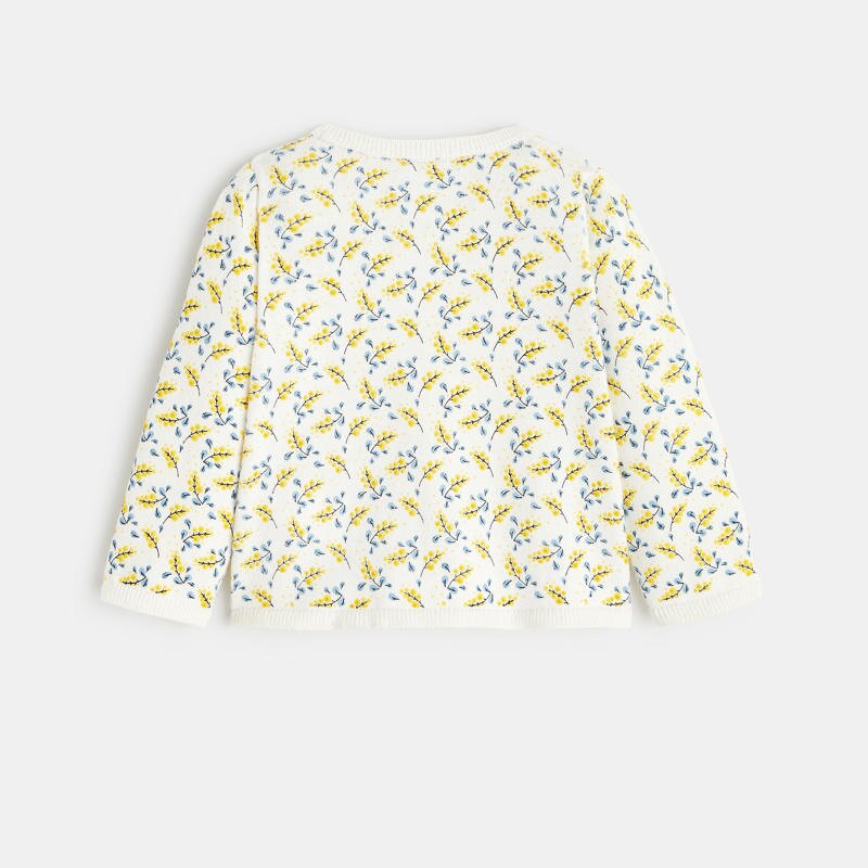 Gilet maille mimosa jaune bébé fille Jaune