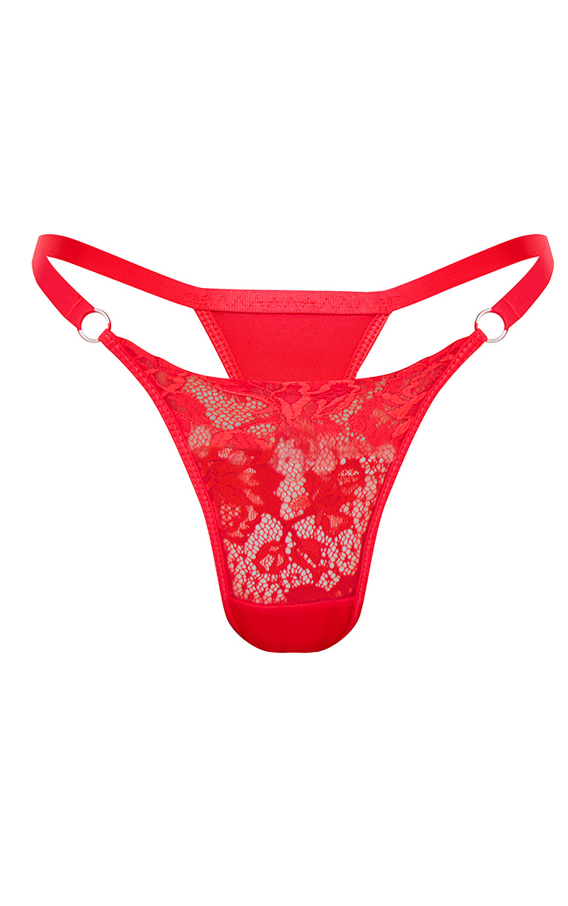 Rouge String En Dentelle Cils