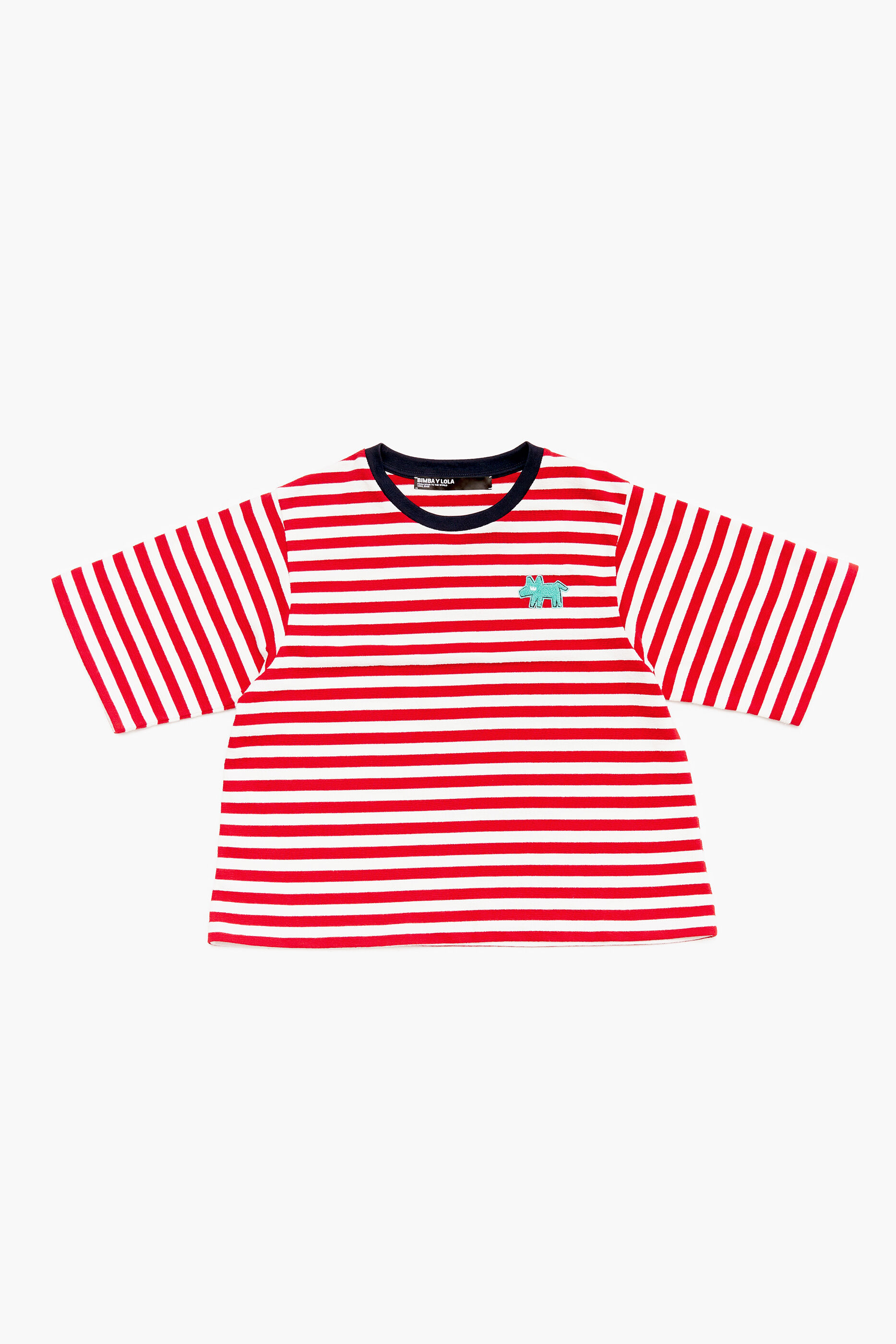 camiseta listrada vermelha para cachorro
