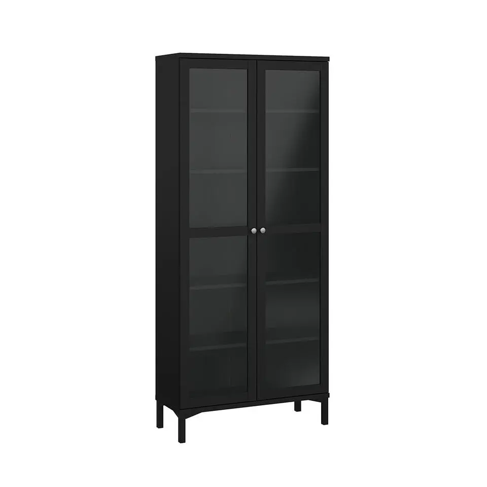 Hioshop Roma vitrinekast 2 deuren matzwart