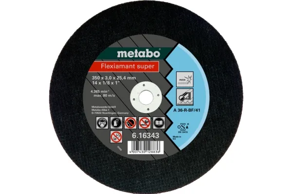 Metabo 616343000, Skæreskive, Fladcenter, Rustfrit stål, Metabo, 2,54 cm, 35 cm