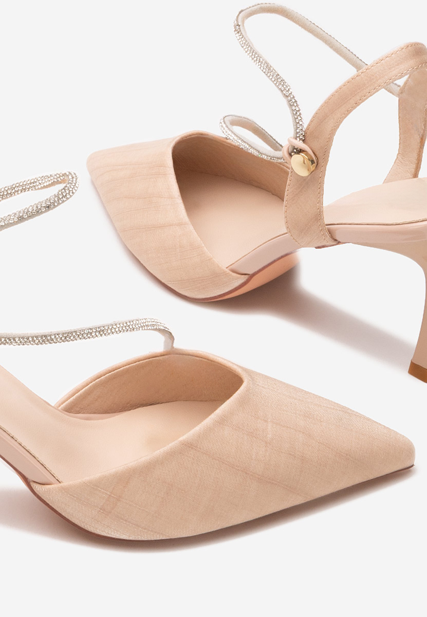Chaussures stiletto slingback champagne Naomie