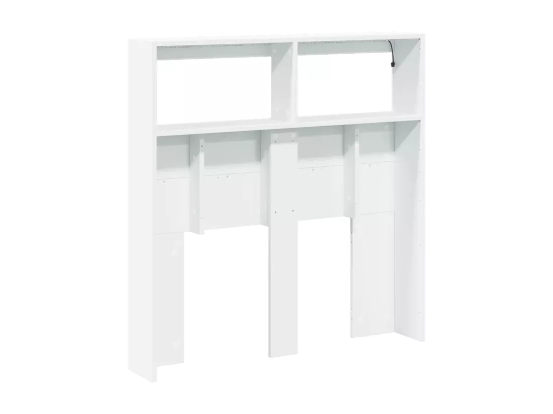 Armoire tête de lit avec LED blanc 100x17x102 cm