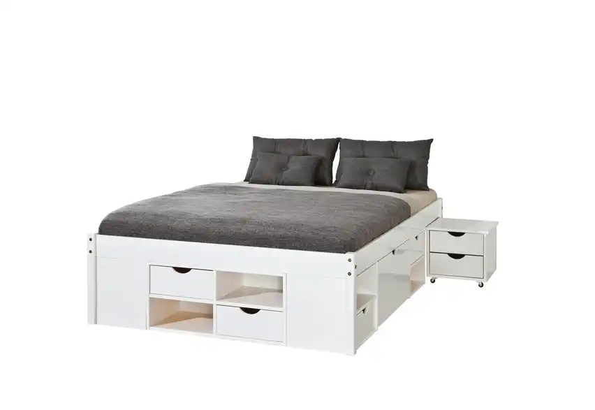 Funktionsbett Till Weiß, lackiert 160 cm
